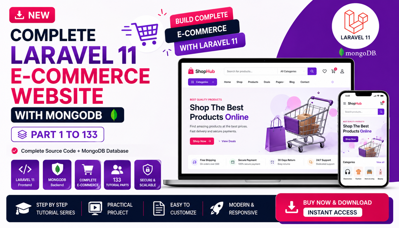 Complete Laravel 11 E-commerce Website with MongoDB